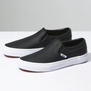 Vans Perf Leather Slip-On Shoe - Black 5.5
